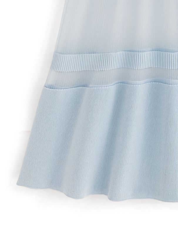 日本 GRL - 夢幻薄紗拼接修身魚尾裙-米杏