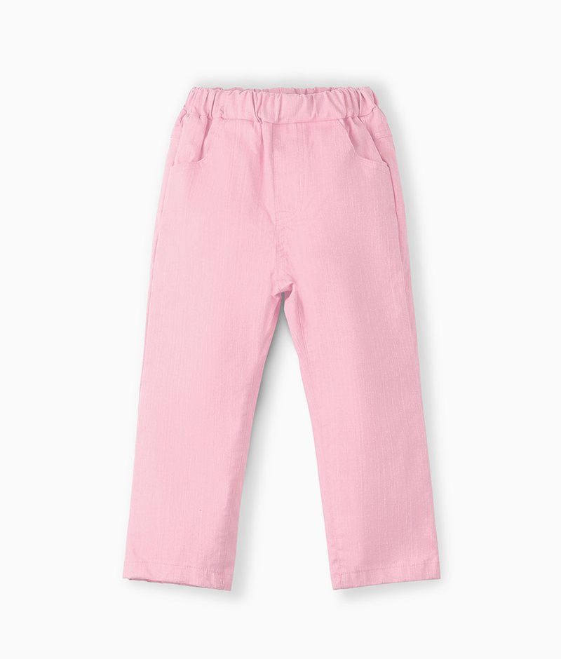 韓國 OZKIZ - 糖果色鬆緊褲腰頭彈力褲-櫻花粉