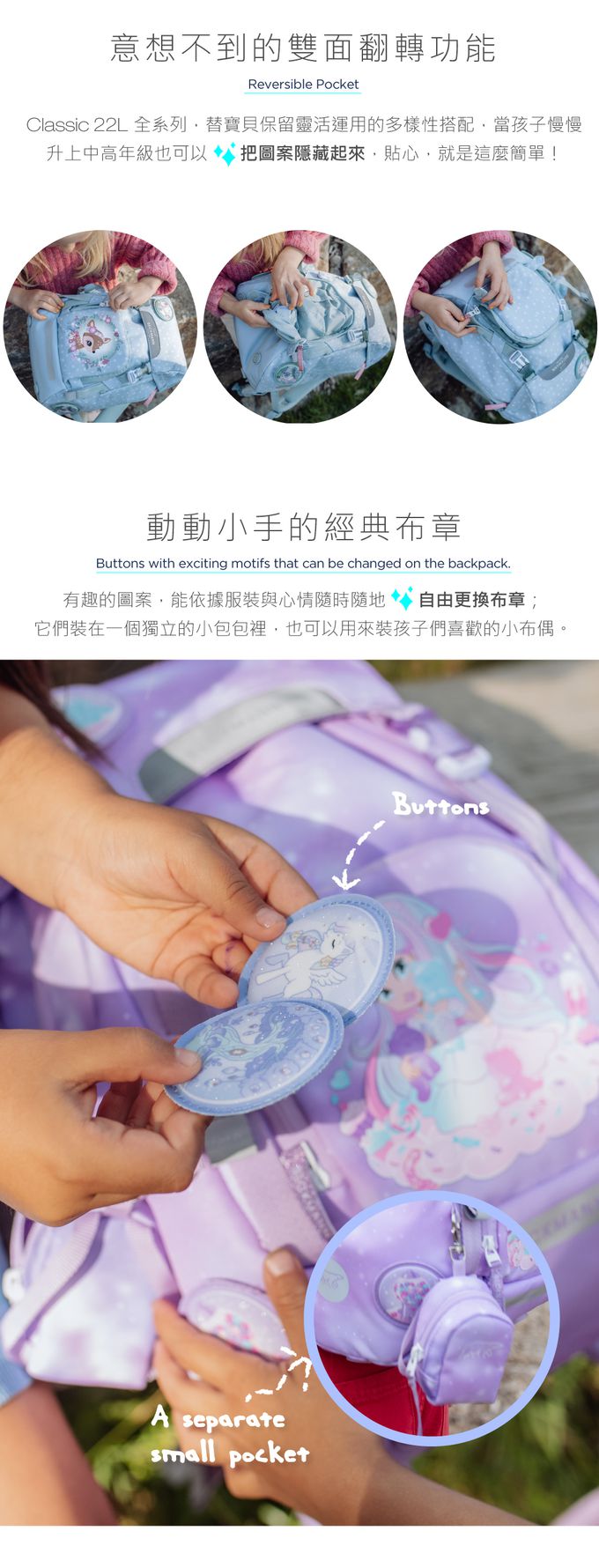 Beckmann - Classic 兒童護脊書包 22L - 北歐斑比