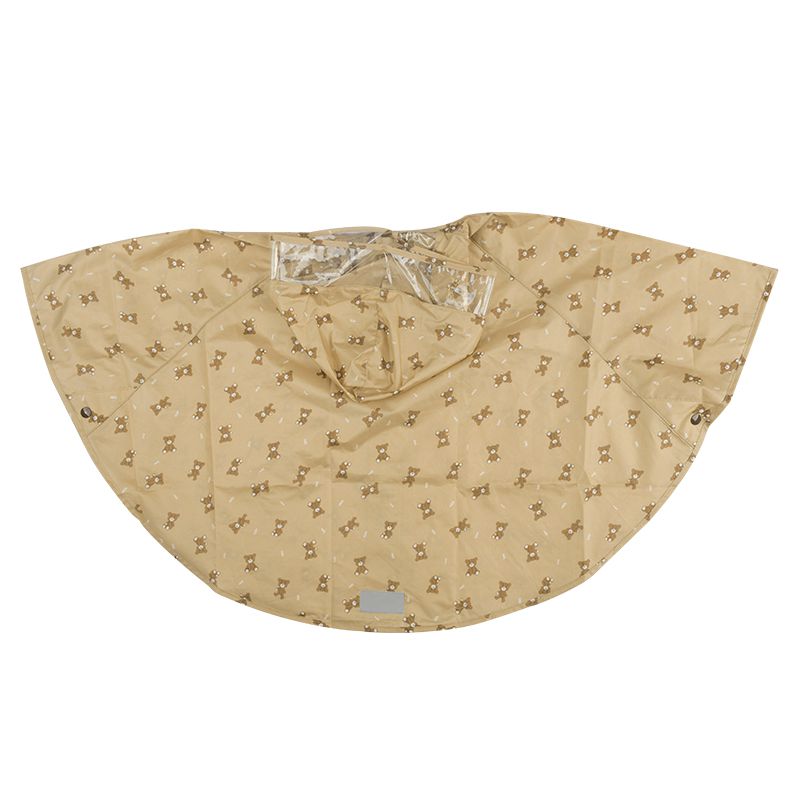 akachan honpo - 短斗篷式雨衣-小熊-淺卡其色 (80~95cm)