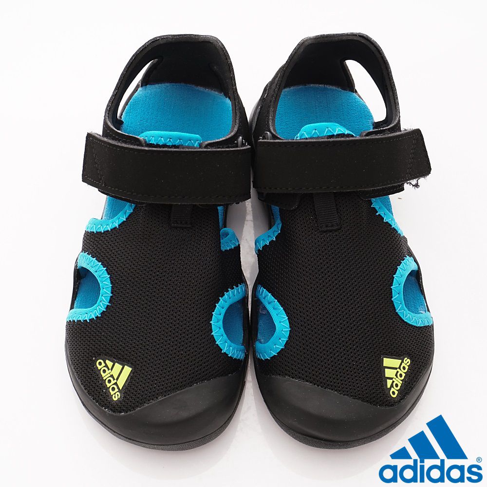 adidas - 愛迪達童鞋-護趾運動涼鞋(中大童段)-黑藍
