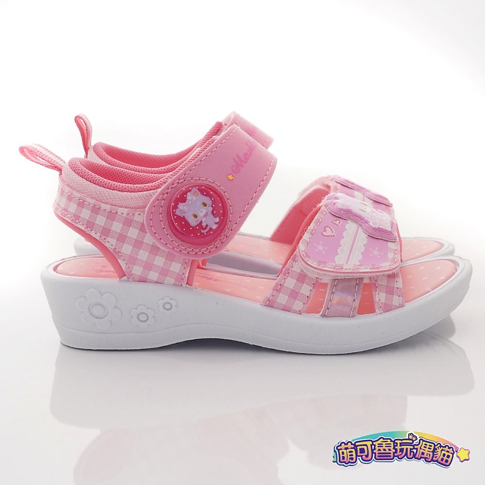 萌可魯玩偶貓 - 台灣製電燈涼鞋(中小童段)-粉