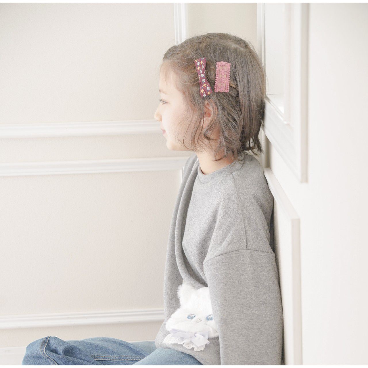 日本 Catherine Cottage - 蕾絲花朵配色可愛髮夾(2入組)-藍綠系