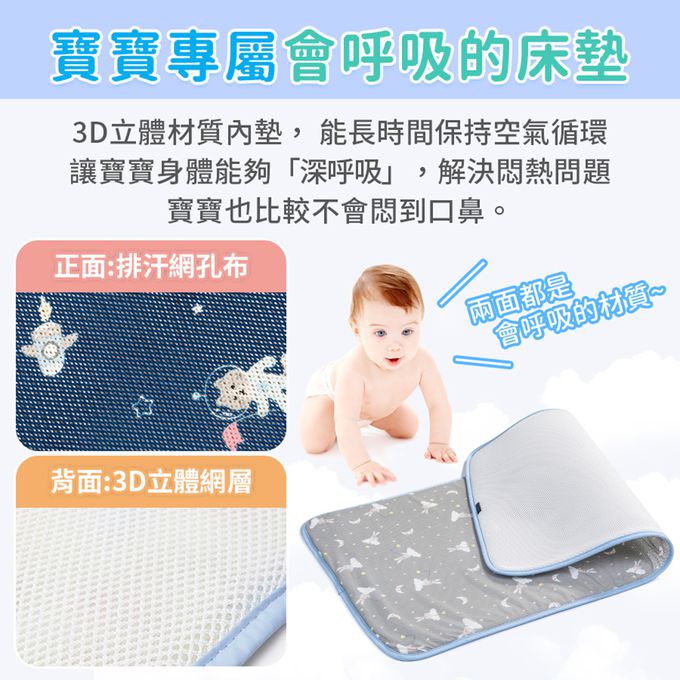 韓國 GIO Pillow - 超透氣排汗嬰兒床墊-伯爵山丘