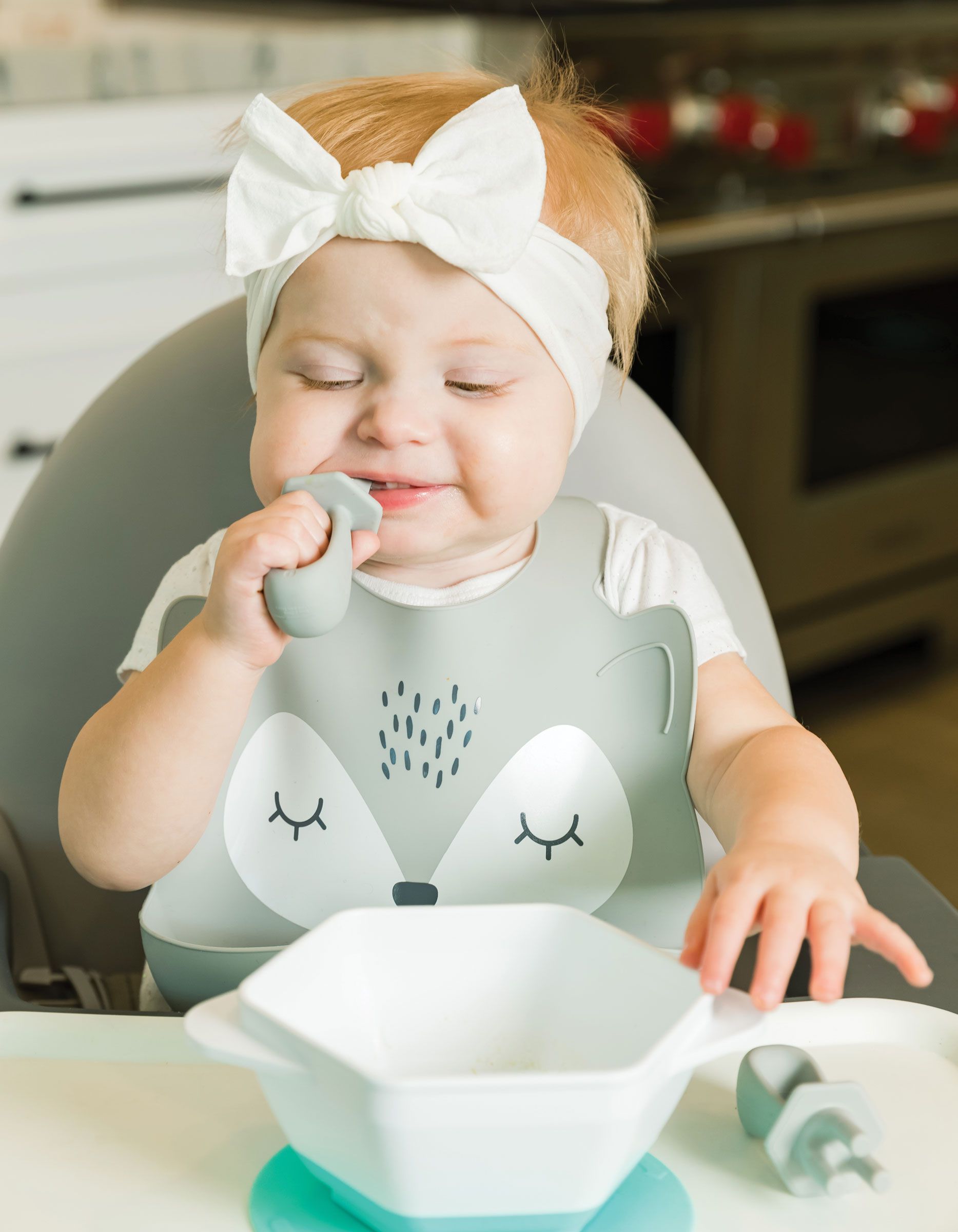 美國 tiny twinkle - 矽膠防漏圍兜-小銀狐