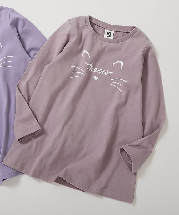 日本 devirock - 100%棉 甜美女孩長版長袖上衣-愛心框框-薄荷綠