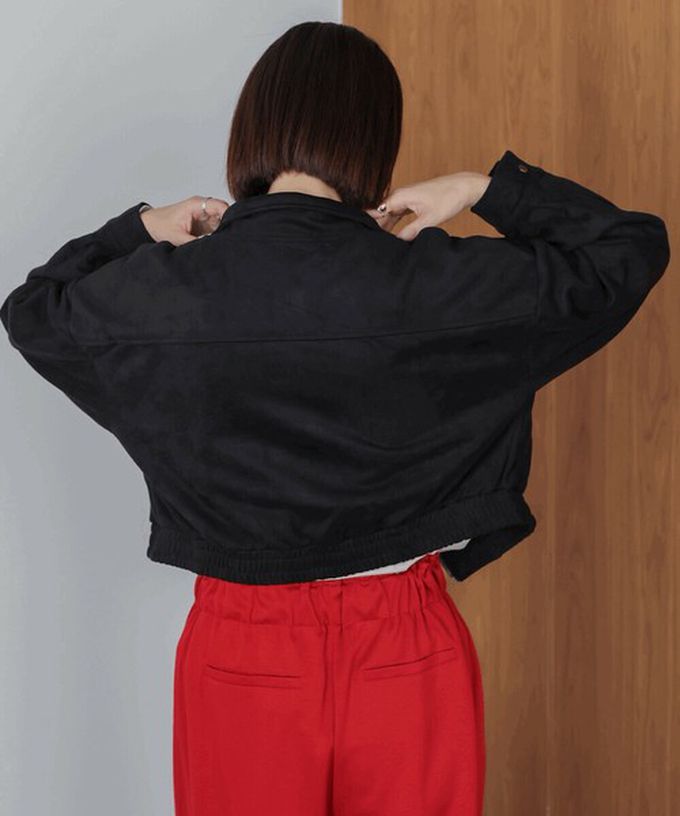 日本 Bab - 麂皮感立領率性口袋俐落外套-咖啡