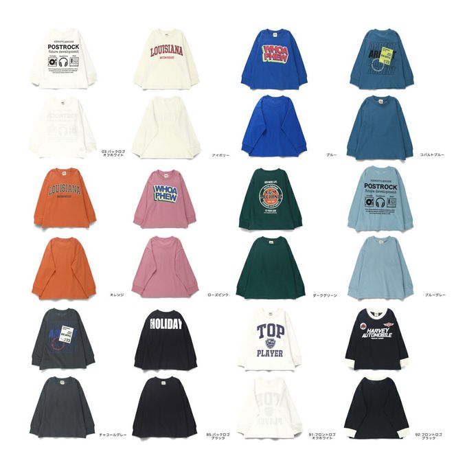 日本 BRANSHES - 100%棉 英文標語落肩長袖上衣-背後標誌-白