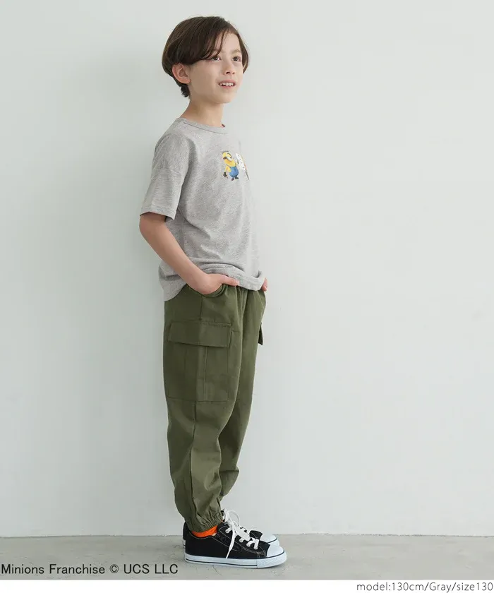 日本 COCA - 聯名款卡通印花短袖上衣-小小兵-深藍