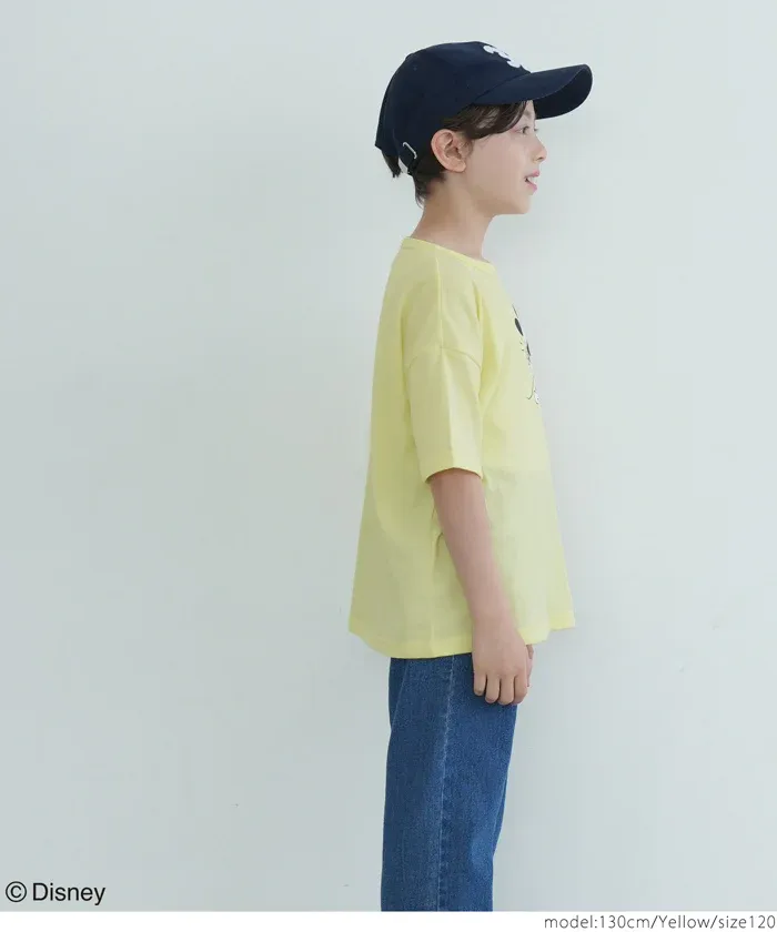 日本 COCA - 聯名款卡通印花短袖上衣-復古米奇-淺粉