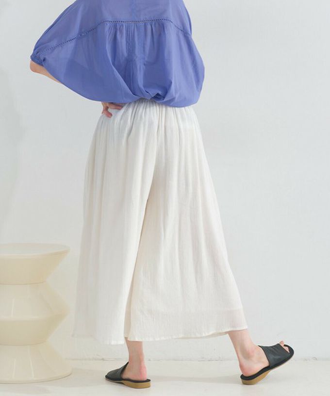 日本 Lupilien - 100%印度棉 輕盈飄逸寬褲-白