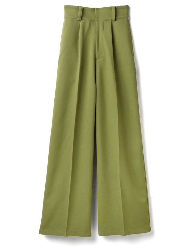 日本 GRL - 美腿修長打褶西裝褲/寬褲-簡約白