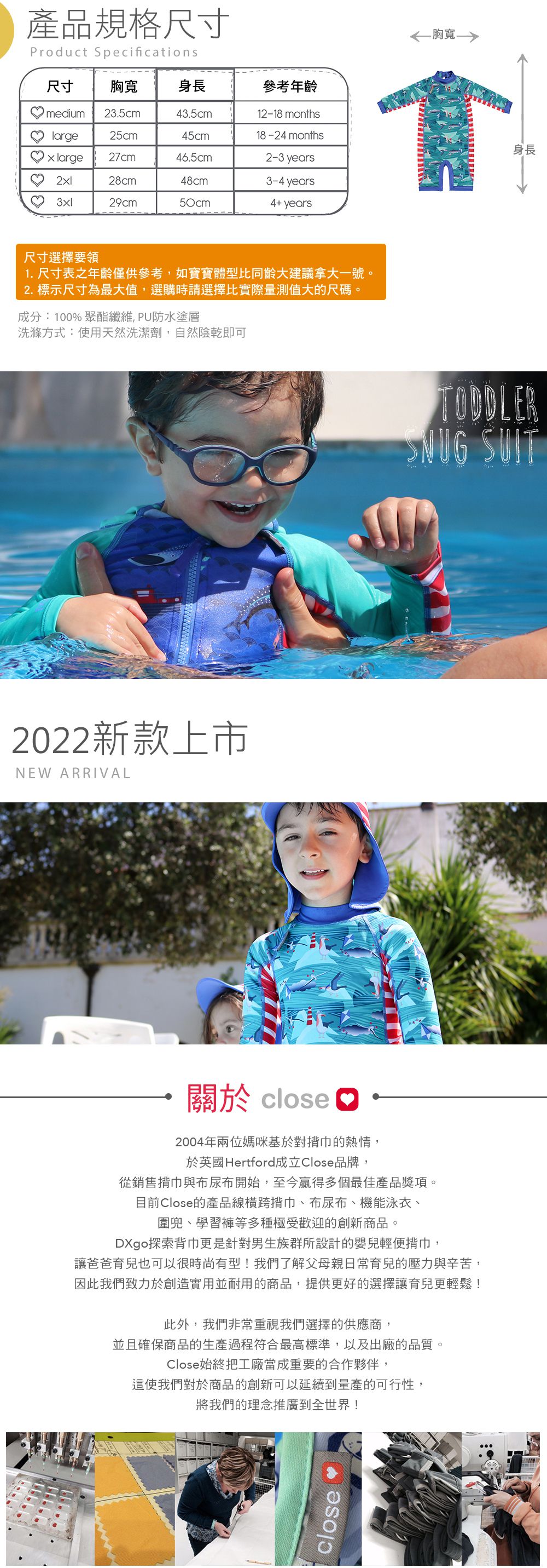 英國 Close - Pop-in連身泳裝-信天翁