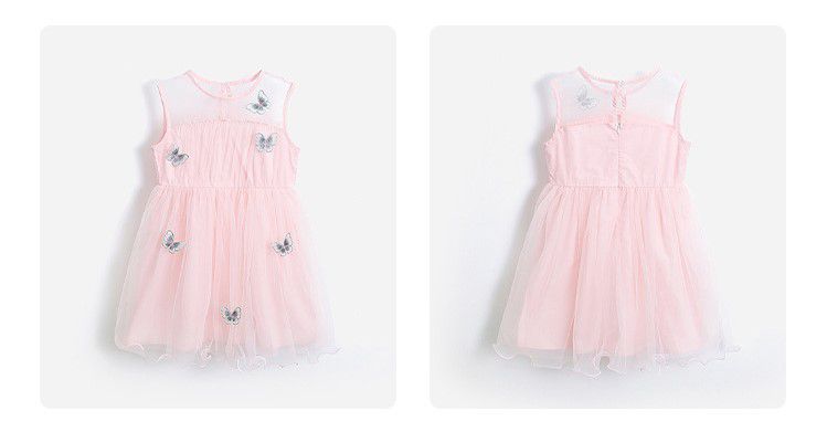 唯美網紗背心洋裝-立體蝴蝶-粉色