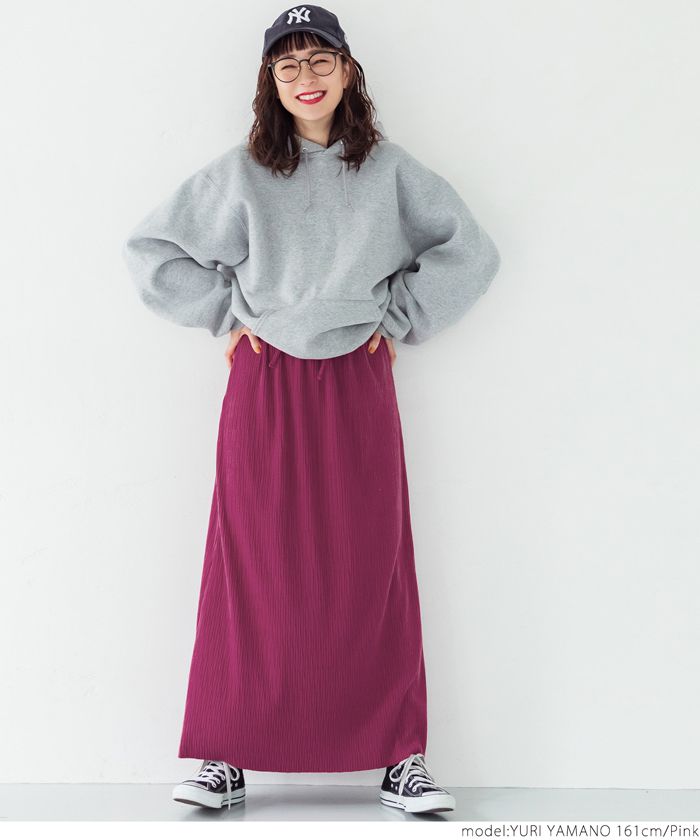 日本 COCA - [熱銷定番] 速乾垂墜彈性風琴長裙-保暖-焦糖