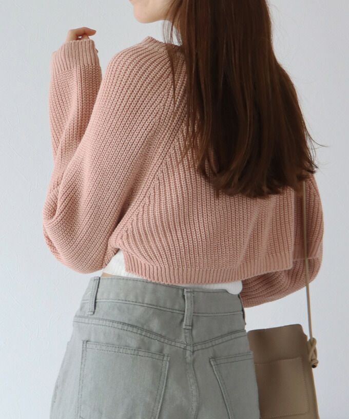 日本 BLUE EAST - 率性羅紋短版針織外套-白