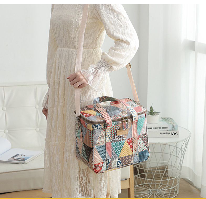 可肩背2way超輕量保溫防水野餐袋-日記插畫 (26*24*18cm)