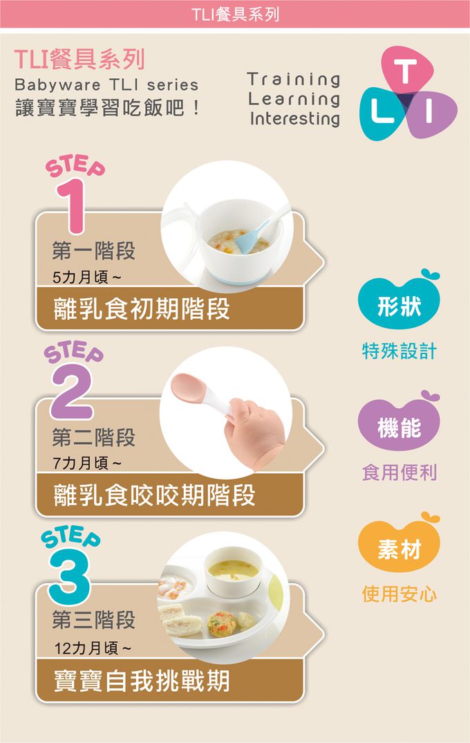 日本 Richell 利其爾 - TLI柔軟離乳食湯匙套裝(盒)-黃色/粉色-適用於5m以上(參考值)