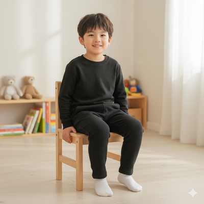 akachan honpo - 褲子-毛圈布-黑色