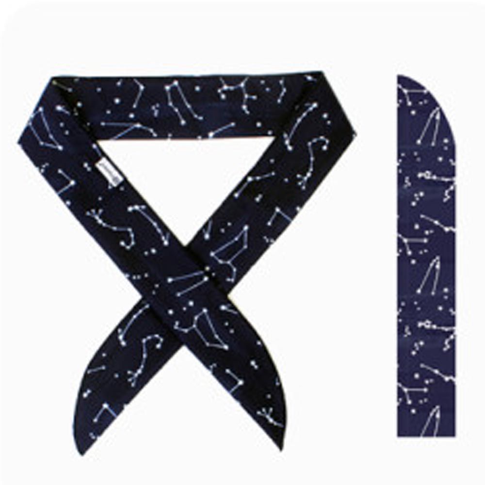 韓國 Snowhaus - 正韓製涼感降溫領巾/頭帶-星座-藍黑 (95x5cm)-成人用