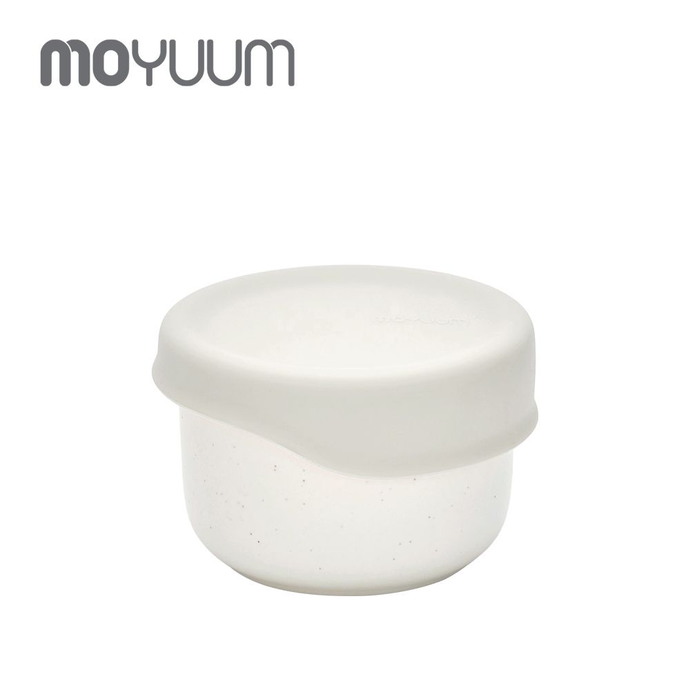 韓國 Moyuum - 韓國 陶瓷點心碗附矽膠蓋-燕麥白