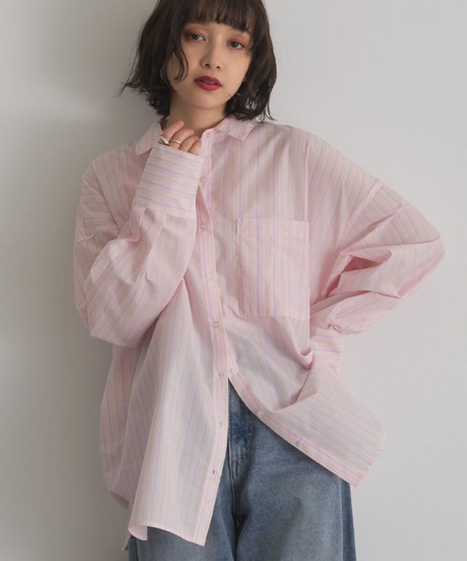 日本 ELENCARE DUE - 男友風寬鬆率性感長袖襯衫-白