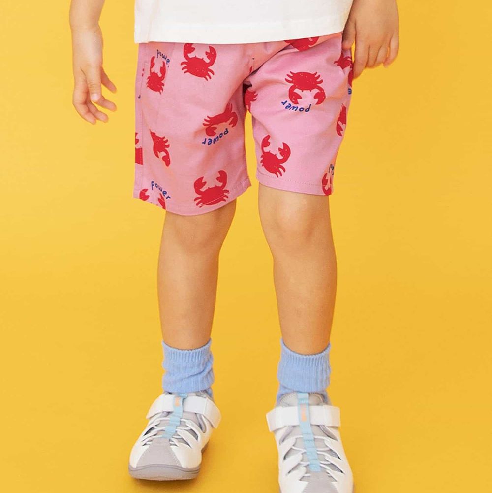 經典必收印花廚師短褲-螃蟹-粉紅