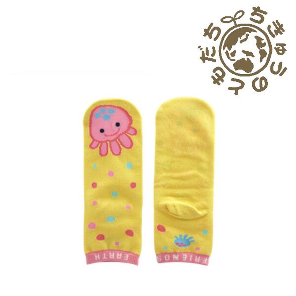 日本 aehwa - 地球的朋友 印花小童襪-水母-黃 (16~22cm)