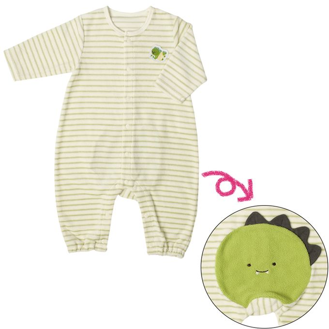 akachan honpo - 長袖兔裝-動物造型屁屁-綠色