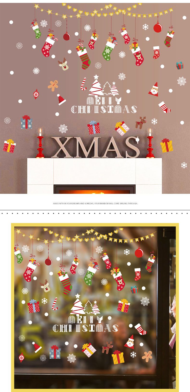 JB Design - 時尚壁貼-糖果襪吊飾 HM92044ds (60cm*90cm)