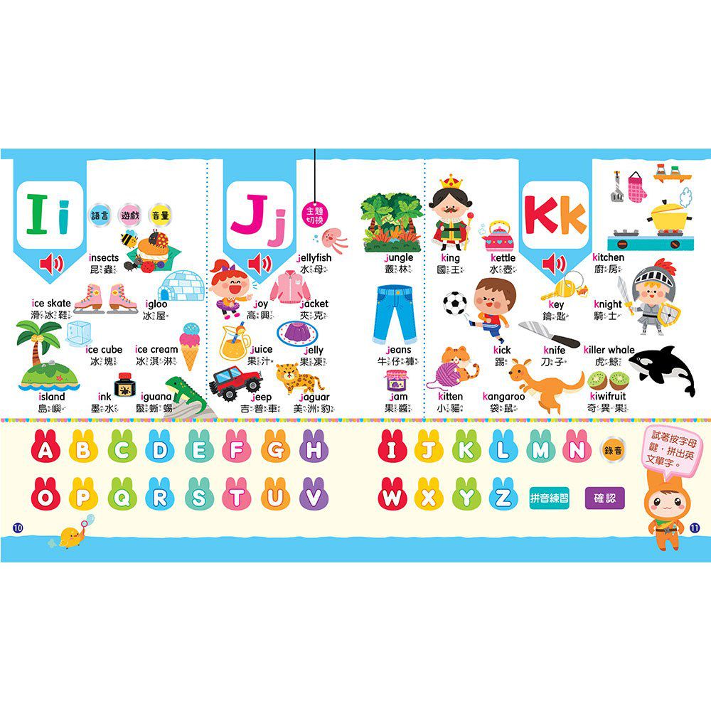 手指按按ABC單字拼音點讀書