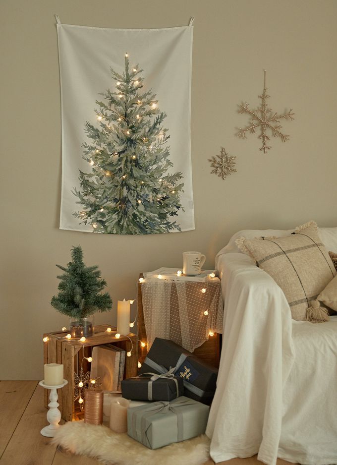 韓國 Bebe Deco - DIY聖誕樹/聖誕壁飾燈(布)-聖誕樹 (67X100cm)