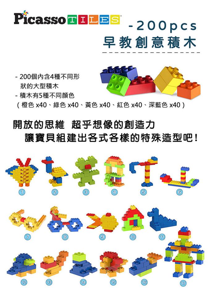 美國PicassoTiles - 早教創意積木-200pcs