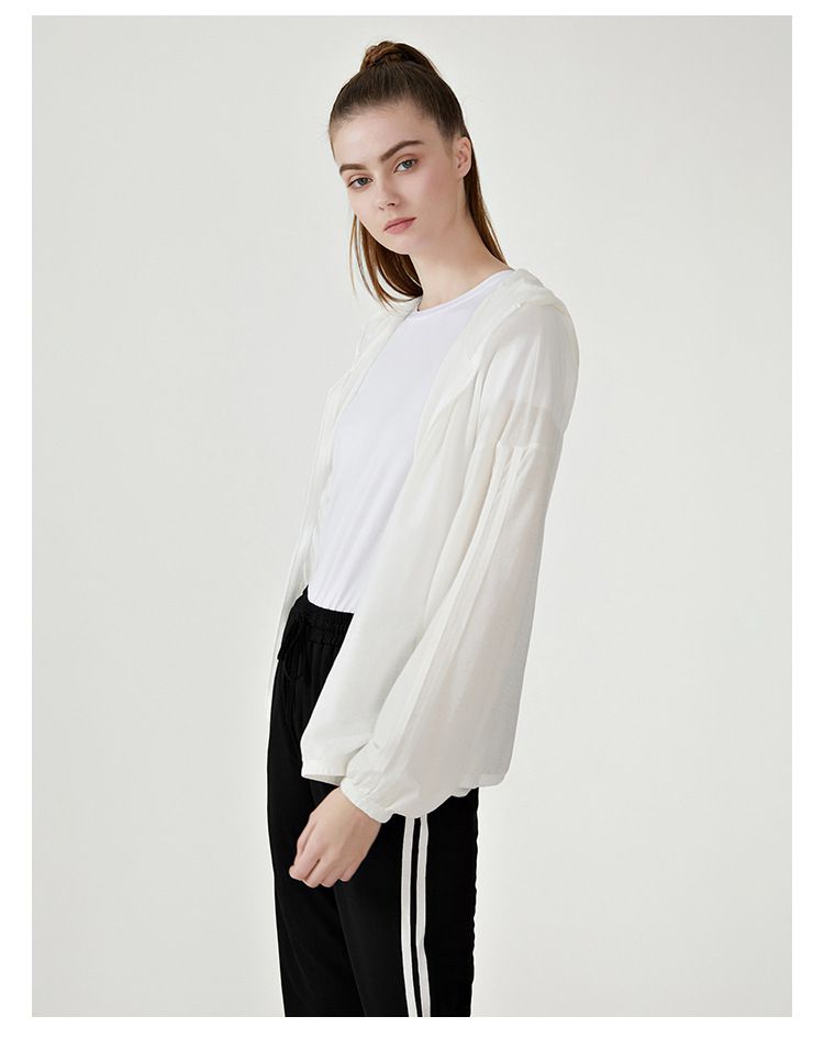 連帽防曬外套-袖子條紋款-粉色