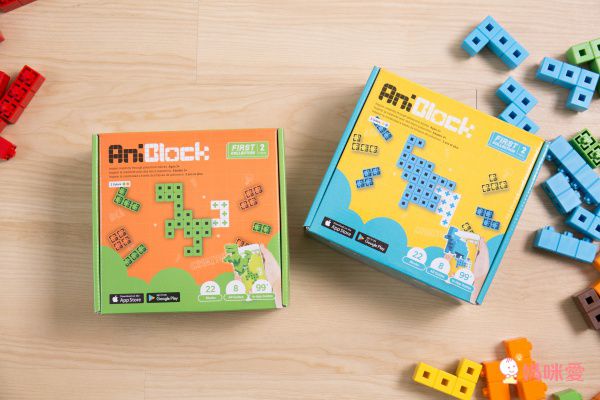 AniBlock 安尼博樂 - AR積木拼圖-2色-(橘色&綠色)