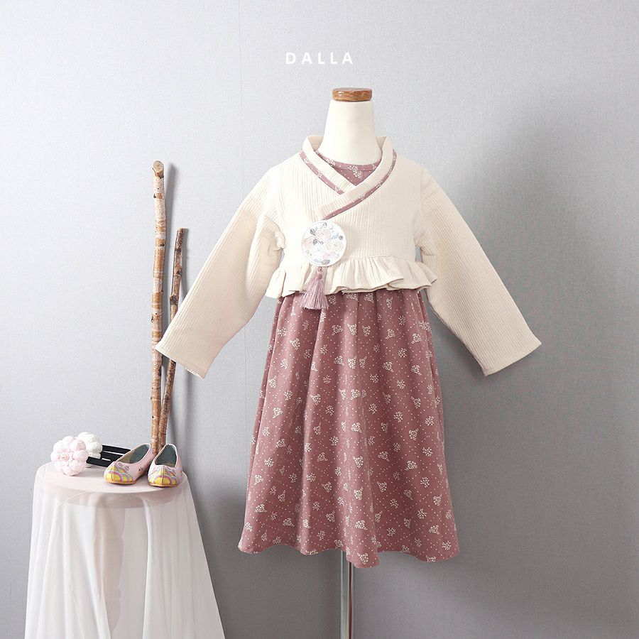韓國 Dalla - (正韓製)復古風生活韓服-藕粉
