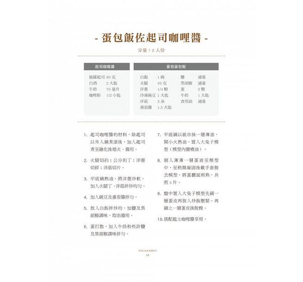 和平國際 - 多模多樣！忍者兔造型百變食譜-隨書附贈：一大一小兔子造型雙壓模