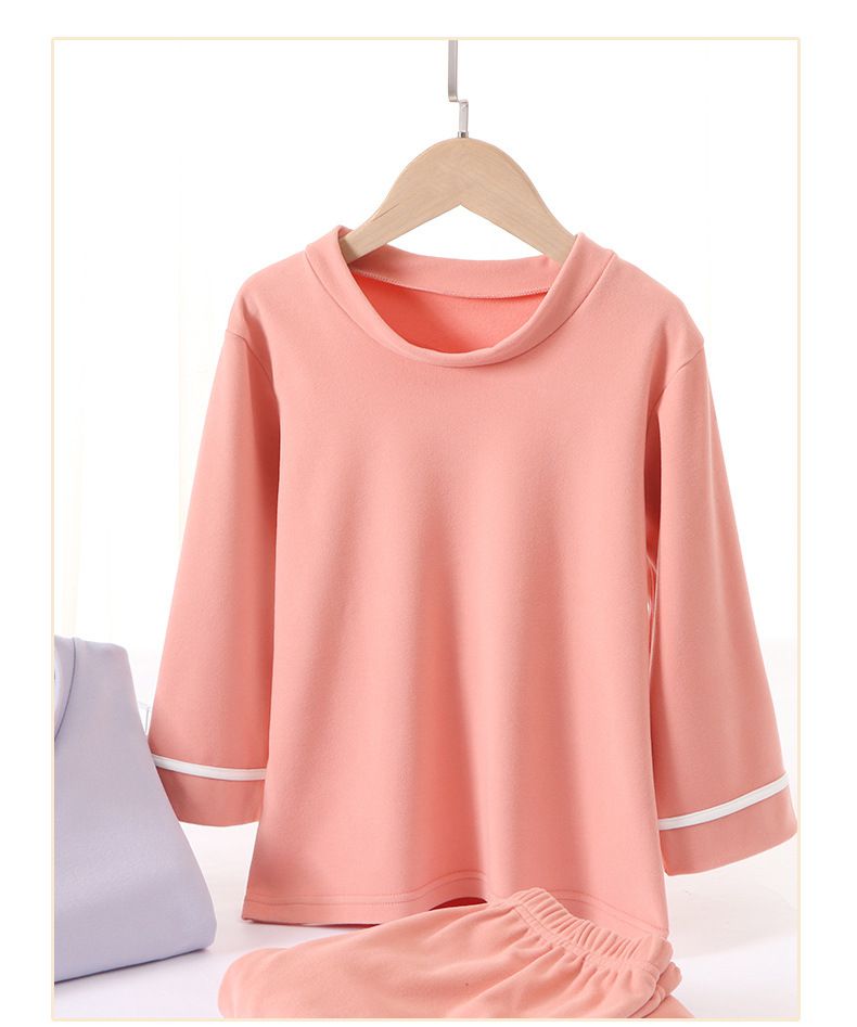 MAMDADKIDS - 雙面絨保暖長袖家居服套裝-橘紅色
