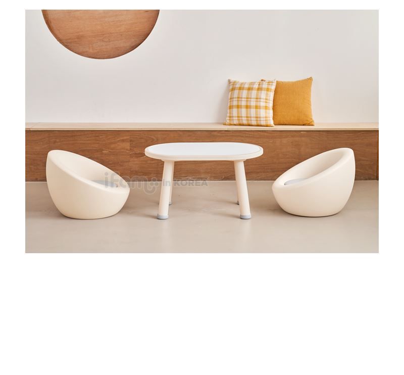 韓國 iFam - 兒童學習桌+小沙發椅優惠組-經典白