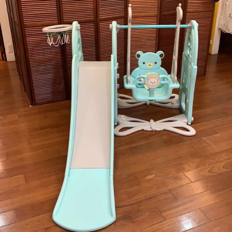 售 三合一 溜滑梯 盪鞦韆 籃球框 (限自取)