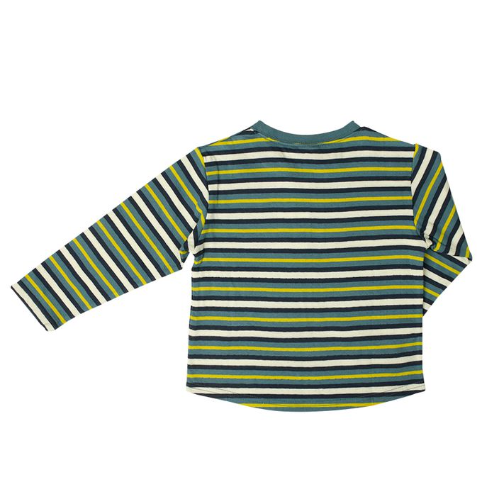 akachan honpo - T恤-橫紋-綠色