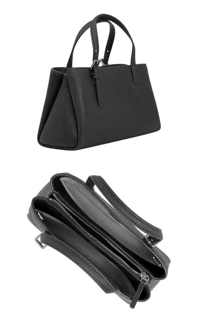 TORY BURCH - 質感素面皮革兩用包 (黑)