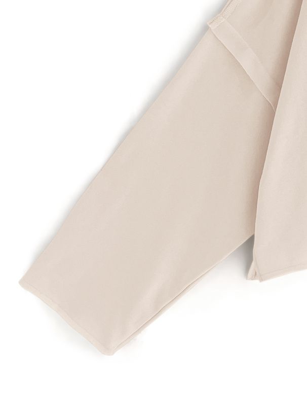 日本 GRL - 露肩開衩短版薄長袖上衣-黑 (F)