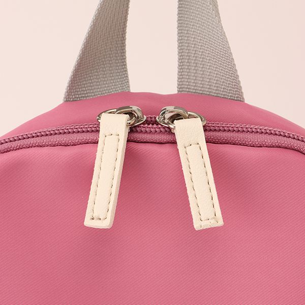 日本 petit main - 潑水加工硬挺帆布透氣背包-灰綠 (F)