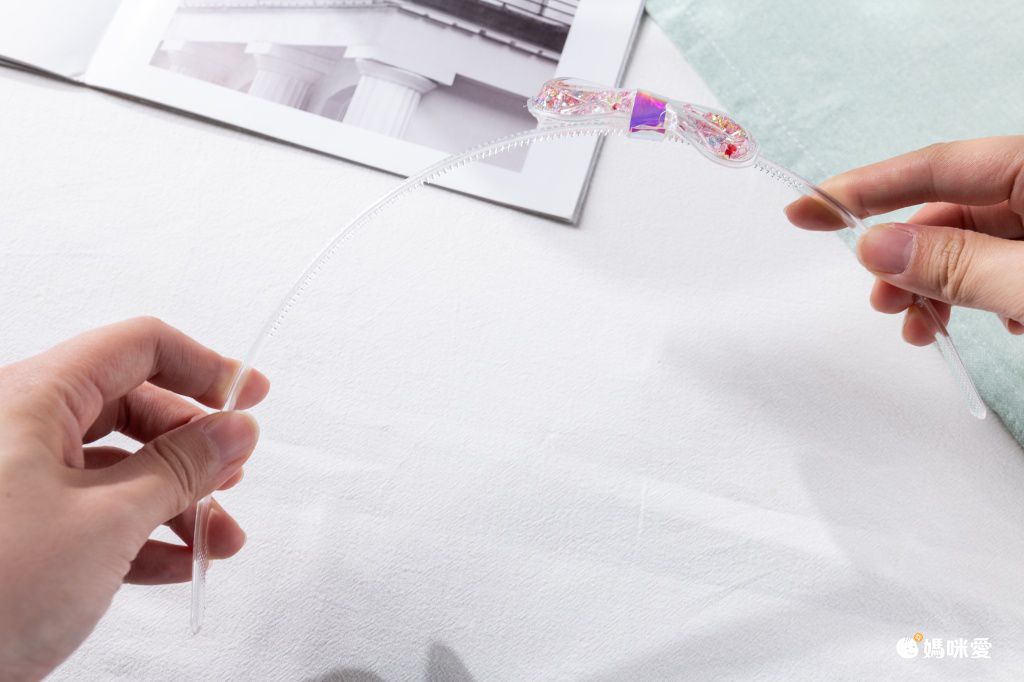 流沙感蝴蝶結透明髮箍-橘色