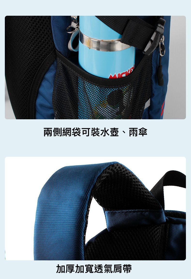 休閒大容量透氣減壓書包-卡通人物米奇-深藍色 (建議身高130-150cm)