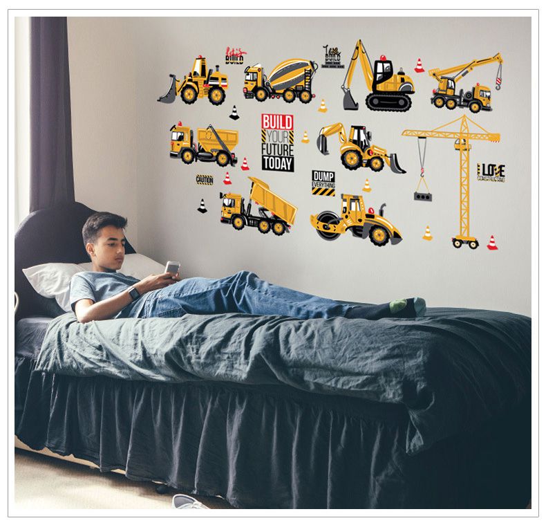 JB Design - 時尚壁貼-新款卡通工程車 (45cm*60cm)