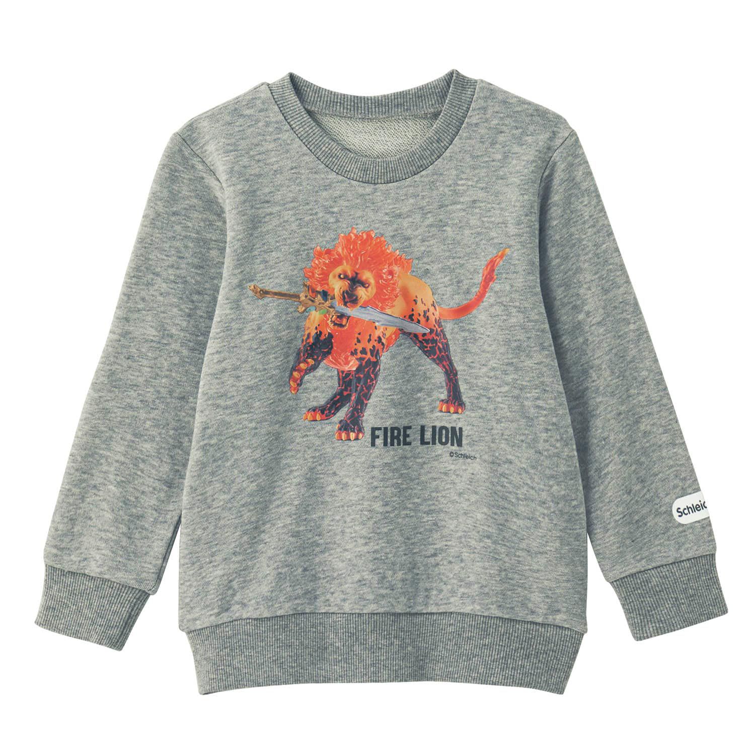 日本千趣會 - Schleich系列 圓領印花刷毛長袖上衣-魔獸大集合-深藍