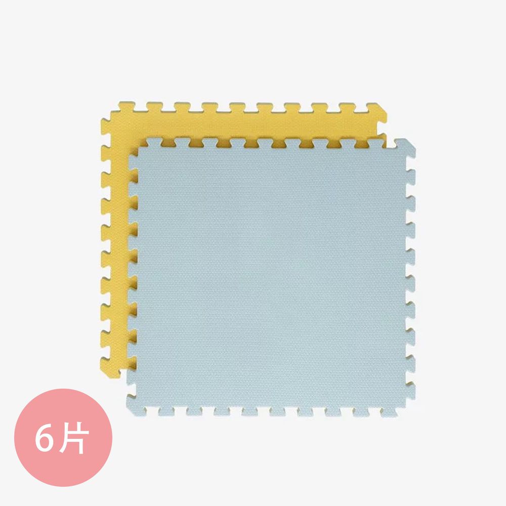 Pato.Pato - EVA巧拼地墊遊戲墊-大地色雙色雙面-芥末黃&藍 (60x60x2cm)-6片（附贈邊條x12)