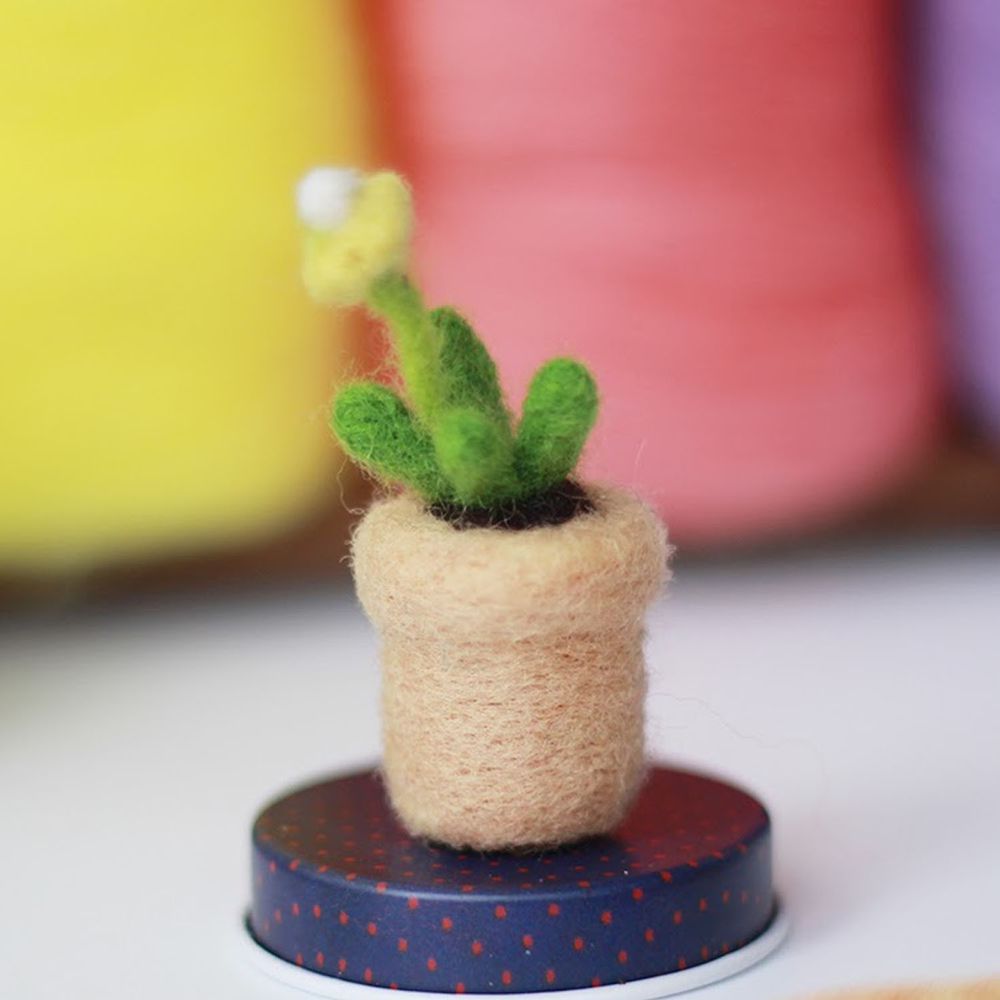 Diy植物造型羊毛氈戳戳樂材料包-黃色小花